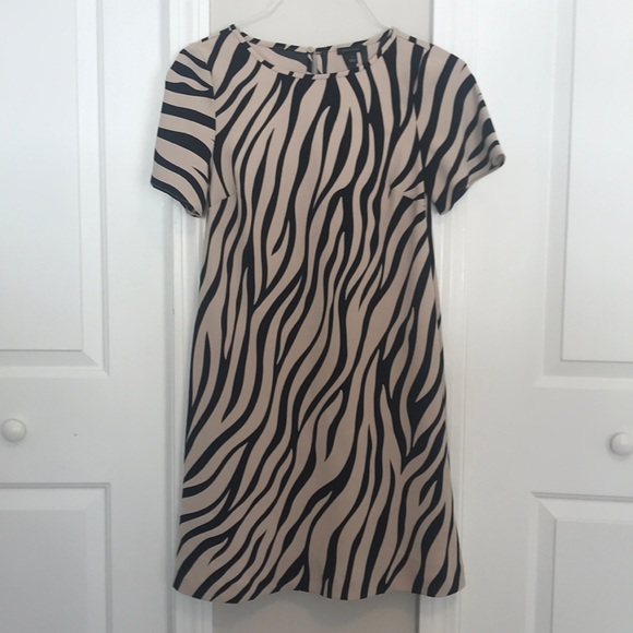 Ann Taylor zebra print shift mini dress - Picture 1 of 9